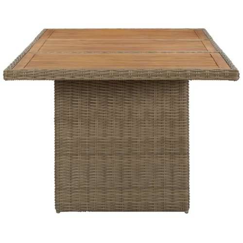Vrtni stol - Blagovaonski stol smeđi 200 x 100 x 74 cm od poliratana - Smeđa 1 Cijena