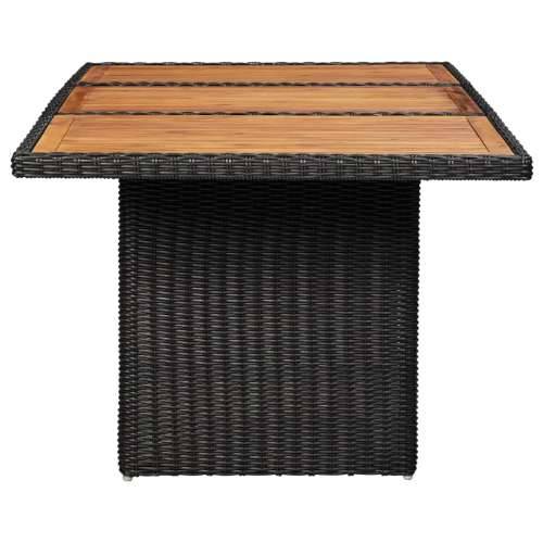 Vrtni stol - Blagovaonski stol crni 200 x 100 x 74 cm od poliratana - Crna i smeđa 1 Cijena