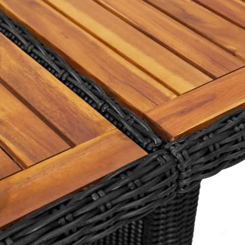 Vrtni stol - Blagovaonski stol crni 200 x 100 x 74 cm od poliratana - Crna i smeđa 1 Cijena
