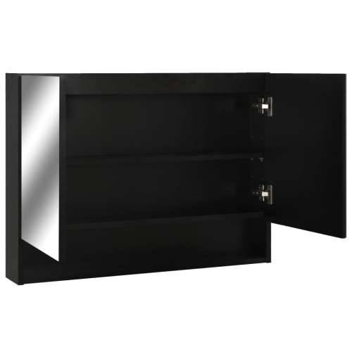 LED kupaonski ormarić s ogledalom crni 80 x 15 x 60 cm MDF - Crna 1 Cijena