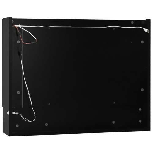 LED kupaonski ormarić s ogledalom crni 80 x 15 x 60 cm MDF - Crna 1 Cijena
