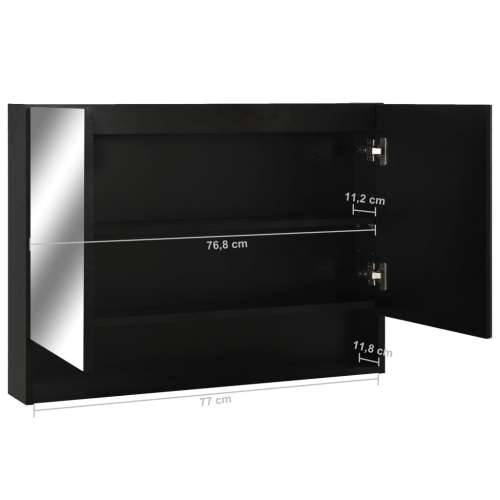 LED kupaonski ormarić s ogledalom crni 80 x 15 x 60 cm MDF - Crna 1 Cijena