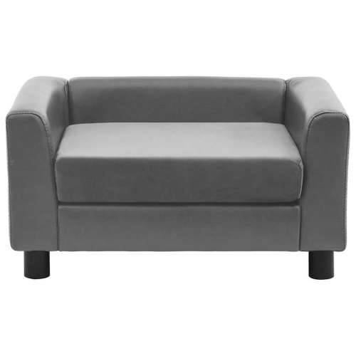 Sofa za pse siva 60 x 43 x 30 cm od pliša i umjetne kože - Siva Cijena