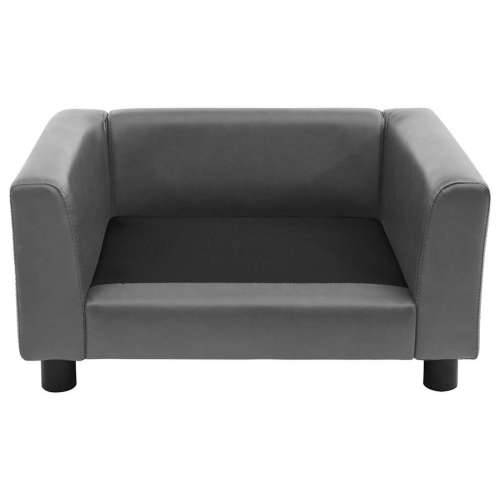 Sofa za pse siva 60 x 43 x 30 cm od pliša i umjetne kože - Siva Cijena