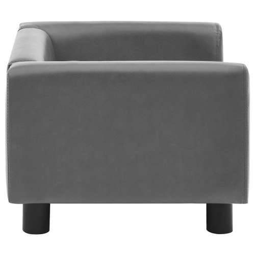 Sofa za pse siva 60 x 43 x 30 cm od pliša i umjetne kože - Siva Cijena