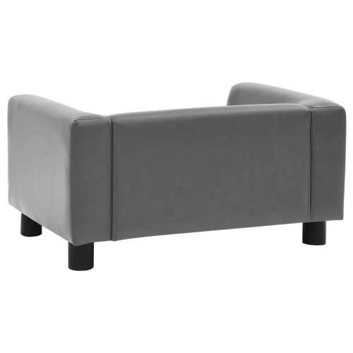 Sofa za pse siva 60 x 43 x 30 cm od pliša i umjetne kože - Siva Cijena