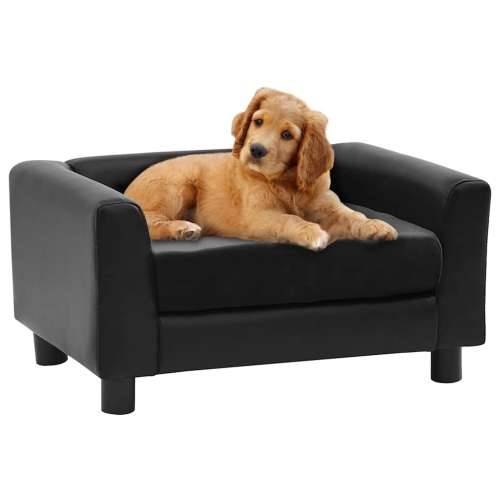 Sofa za pse crna 60 x 43 x 30 cm od pliša i umjetne kože - Crna Cijena