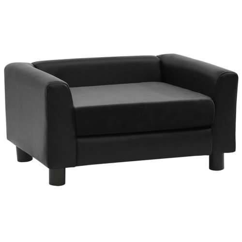 Sofa za pse crna 60 x 43 x 30 cm od pliša i umjetne kože - Crna Cijena