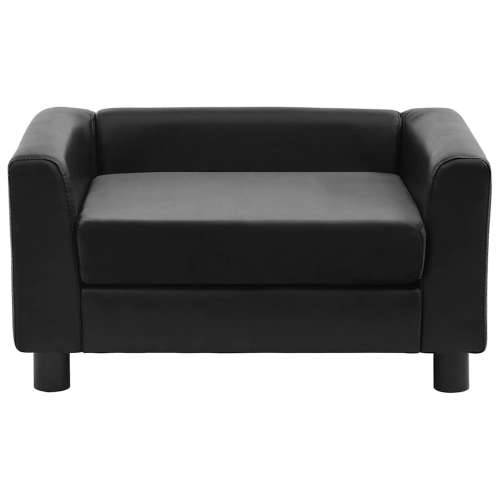 Sofa za pse crna 60 x 43 x 30 cm od pliša i umjetne kože - Crna Cijena