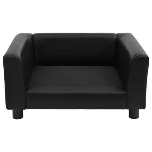 Sofa za pse crna 60 x 43 x 30 cm od pliša i umjetne kože - Crna Cijena