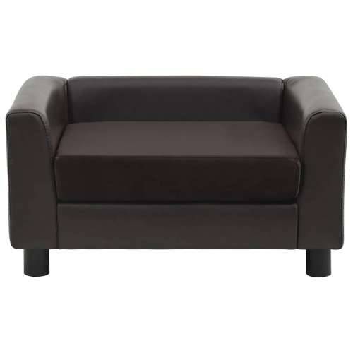 Sofa za pse smeđa 60 x 43 x 30 cm od pliša i umjetne kože - Smeđa Cijena