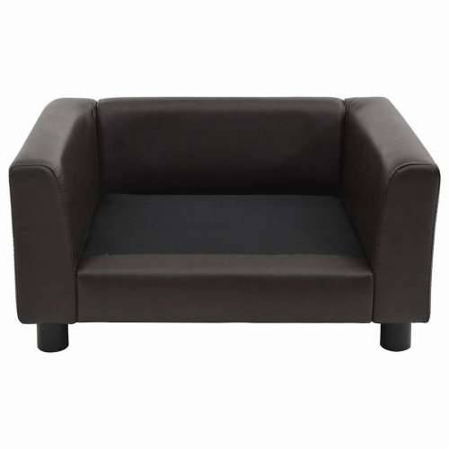 Sofa za pse smeđa 60 x 43 x 30 cm od pliša i umjetne kože - Smeđa Cijena