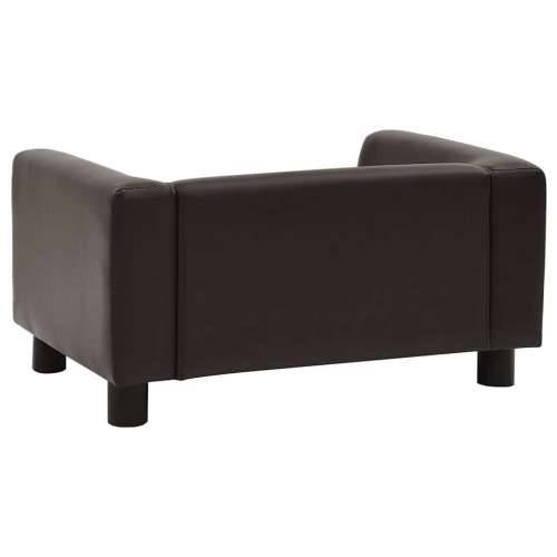 Sofa za pse smeđa 60 x 43 x 30 cm od pliša i umjetne kože - Smeđa Cijena