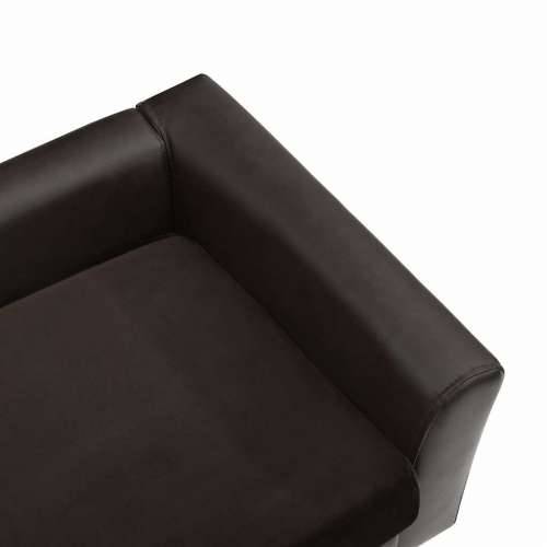 Sofa za pse smeđa 60 x 43 x 30 cm od pliša i umjetne kože - Smeđa Cijena
