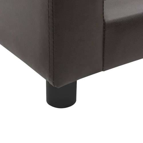 Sofa za pse smeđa 60 x 43 x 30 cm od pliša i umjetne kože - Smeđa Cijena