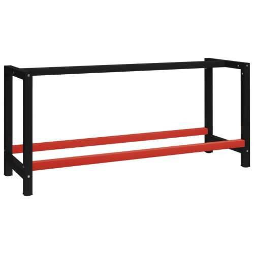 Okvir za radni stol metalni 175 x 57 x 79 cm crno-crveni Cijena