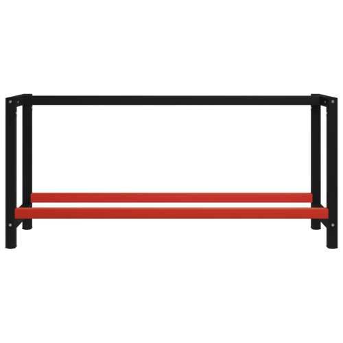 Okvir za radni stol metalni 175 x 57 x 79 cm crno-crveni Cijena