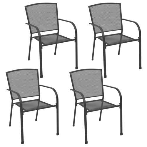 Vanjske stolice s mrežastim dizajnom 4 kom antracit čelične Cijena