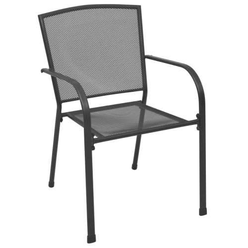 Vanjske stolice s mrežastim dizajnom 4 kom antracit čelične Cijena