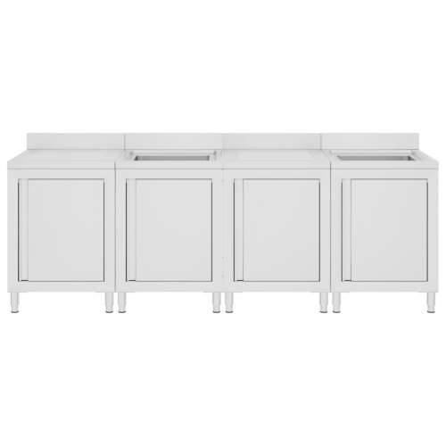 Komercijalni kuhinjski ormarić za sudoper 240x60x96 cm čelični - 240 x 60 x 96 cm (dvostruki sudoper + dvostruko cjedilo) 1 Cijena