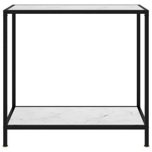 Konzolni stol bijeli 80 x 35 x 75 cm od kaljenog stakla Cijena