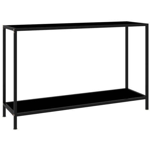 Konzolni stol crni 120 x 35 x 75 cm od kaljenog stakla
