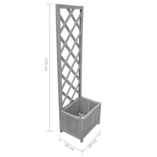 Rešetkasta sadilica 40 x 30 x 135 cm od masivne jelovine - Siva 40 x 30 x 135 cm 1 Cijena