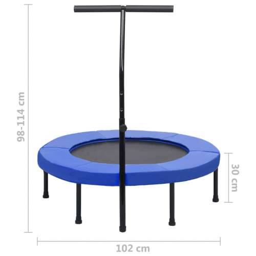 Trampolin za vježbanje s ručkom i sigurnosnim jastučićem 102 cm - 102 cm 1 Sa sigurnosnim jastučićima Okruglo Cijena