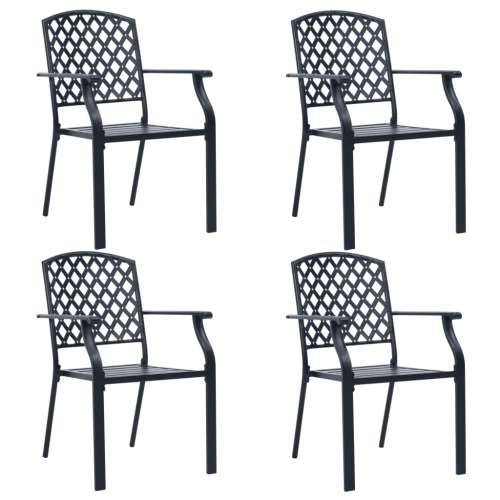 Vanjske stolice s mrežastim dizajnom 4 kom čelične crne
