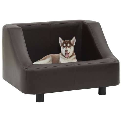 Sofa za pse smeđa 67 x 52 x 40 cm od umjetne kože Cijena