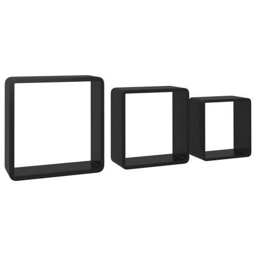 Kockaste zidne police 3 kom crne MDF - Crna 28 x 10 x 28 cm 3 1 Cijena
