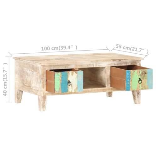 Stolić za kavu 100 x 55 x 40 cm od grubog drva bagrema - 1 Grubo bagremovo drvo Cijena