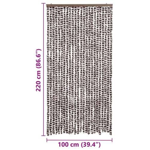 Zastor protiv insekata smeđe-bijeli 100 x 220 cm šenil - Smeđa i bijela 100 x 220 cm Cijena