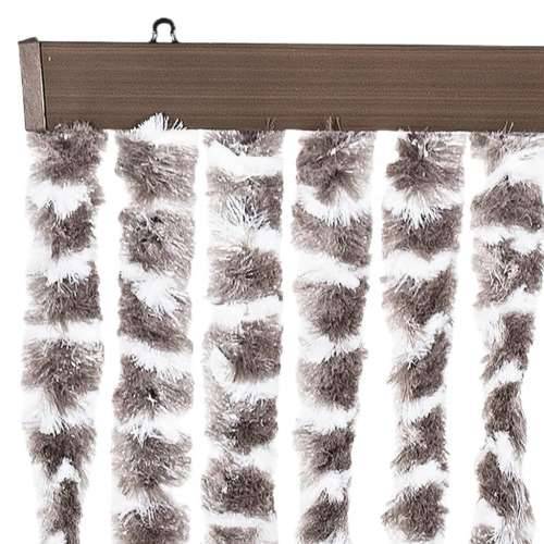 Zastor protiv insekata smeđe-sivi i bijeli 100 x 220 cm šenil - Smeđesiva i bijela 100 x 220 cm Cijena