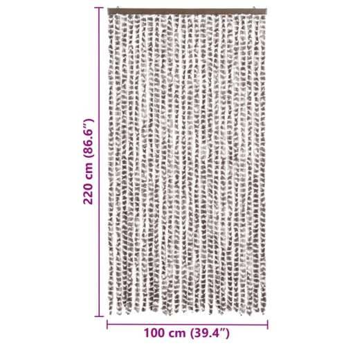 Zastor protiv insekata smeđe-sivi i bijeli 100 x 220 cm šenil - Smeđesiva i bijela 100 x 220 cm Cijena
