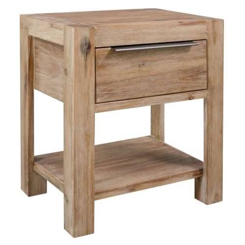 Noćni ormarići s ladicama 2 kom 40x30x48cm masivno drvo bagrema - 2 Cijena