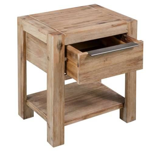 Noćni ormarići s ladicama 2 kom 40x30x48cm masivno drvo bagrema - 2 Cijena