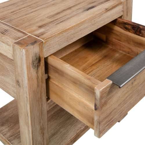 Noćni ormarići s ladicama 2 kom 40x30x48cm masivno drvo bagrema - 2 Cijena