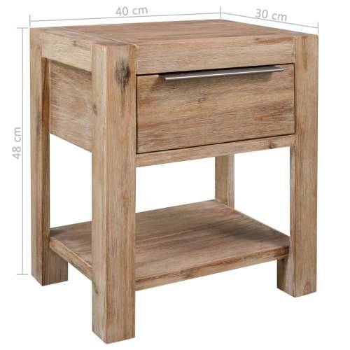 Noćni ormarići s ladicama 2 kom 40x30x48cm masivno drvo bagrema - 2 Cijena