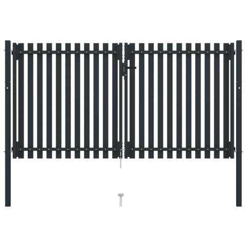 Dvostruka vrata za ogradu od čelika 306 x 220 cm antracit Cijena