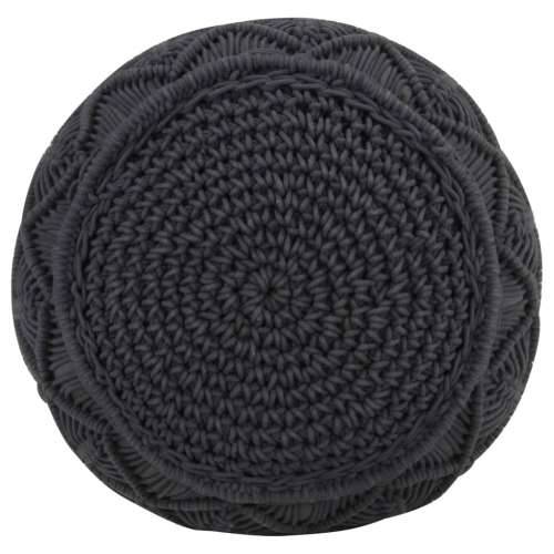 Ručno rađeni tabure s makrameom antracit 45 x 30 cm pamučni - Antracit 1 Model 3 Cijena
