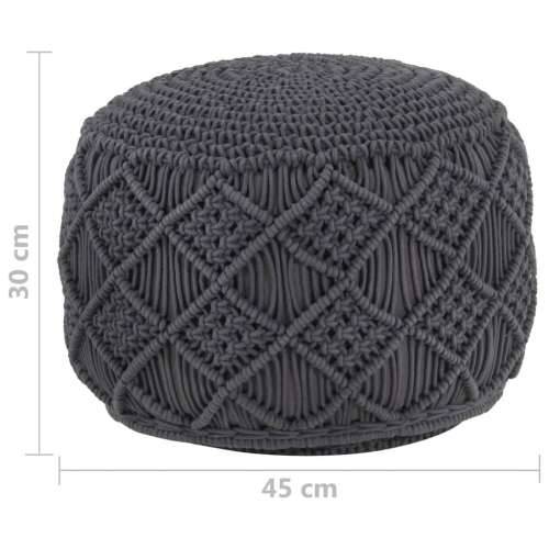 Ručno rađeni tabure s makrameom antracit 45 x 30 cm pamučni - Antracit 1 Model 3 Cijena