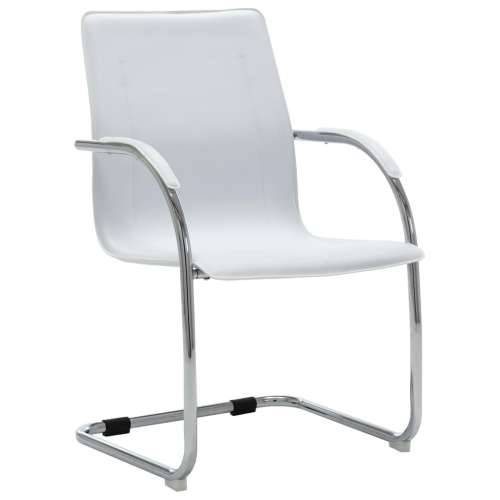 Konzolna uredska stolica od umjetne kože bijela Cijena