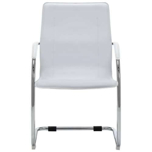 Konzolna uredska stolica od umjetne kože bijela Cijena