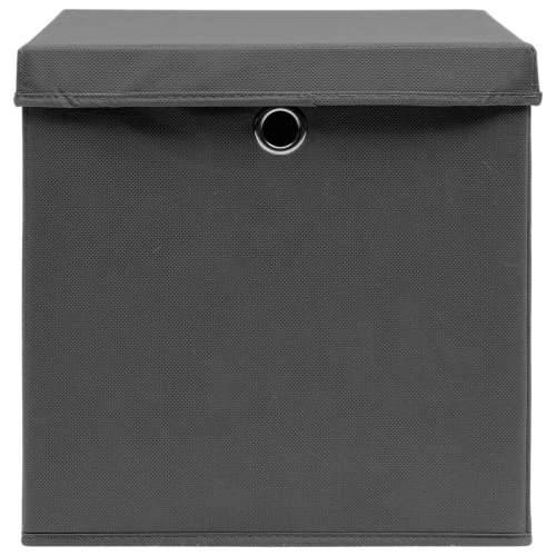 Kutije za pohranu s poklopcima 10 kom 28 x 28 x 28 cm sive - Siva s poklopcima 10 1 Cijena