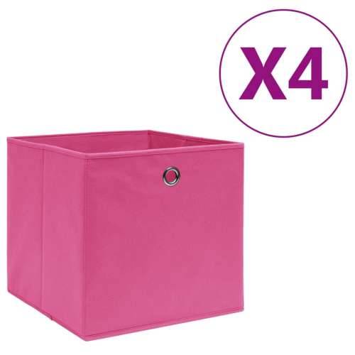 Kutije za pohranu od netkane tkanine 4 kom 28 x 28 x 28 cm roze Cijena