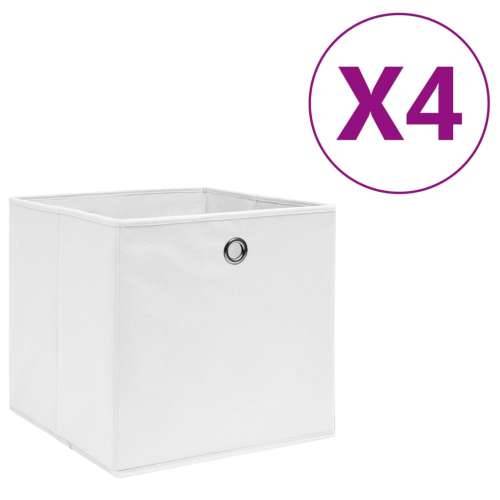 Kutije za pohranu od netkane tkanine 4 kom 28x28x28 cm bijele