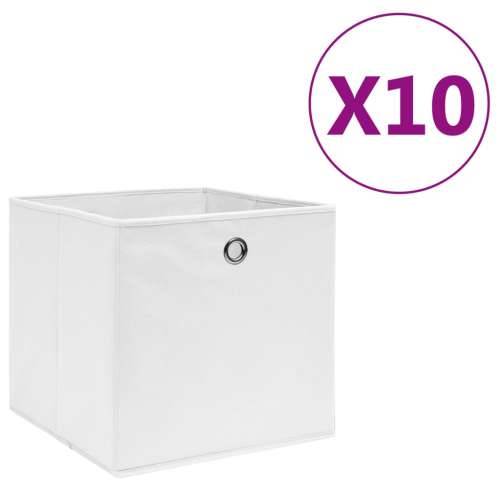 Kutije za pohranu od netkane tkanine 10 kom 28x28x28 cm bijele Cijena