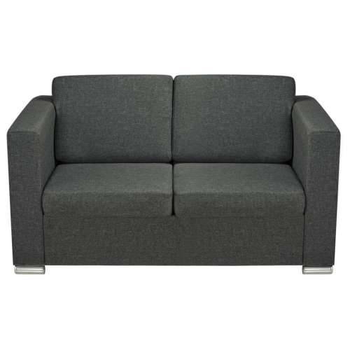 Dvodijelni set sofa od tkanina tamnosivi  - Tamno siva dvosjed + trosjed Cijena