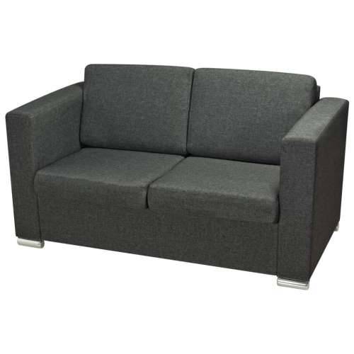 Dvodijelni set sofa od tkanina tamnosivi  - Tamno siva dvosjed + trosjed Cijena
